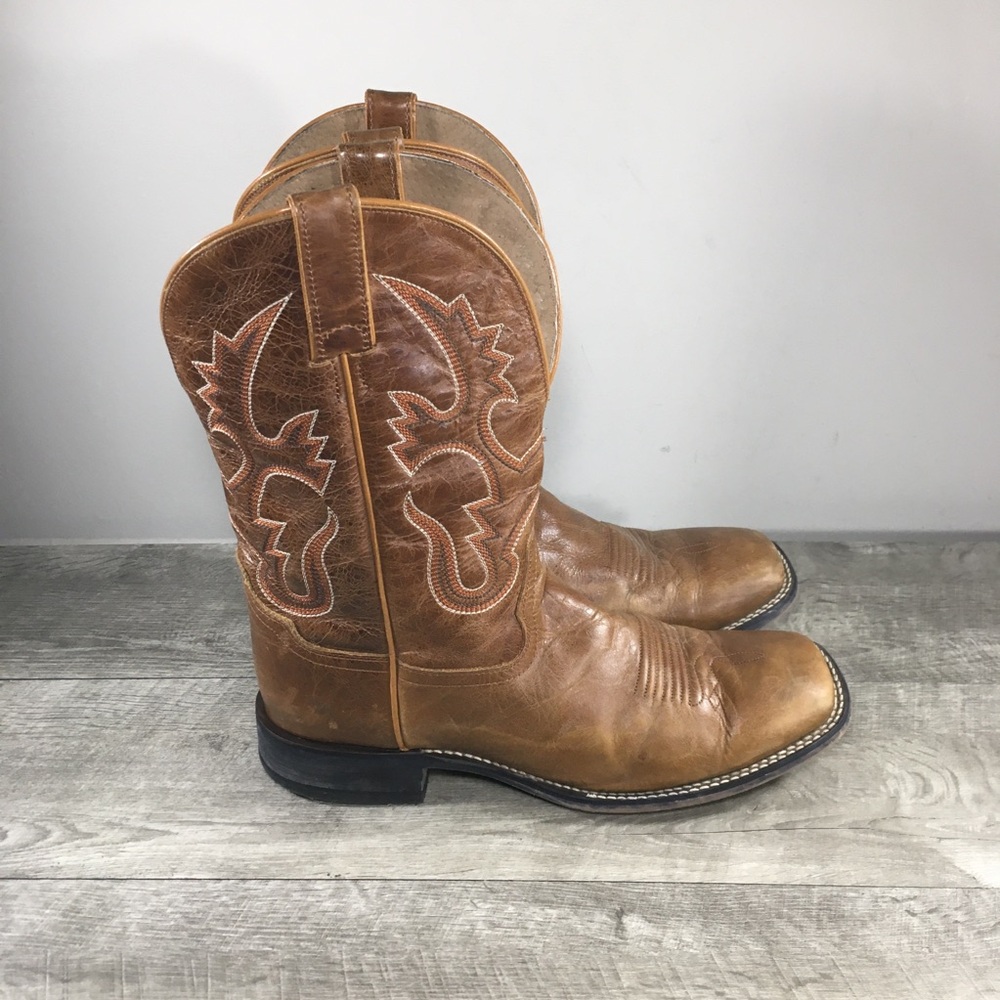 Cody James Hoverfly Men's Leather Western Cowboy Square Toe Work Boots Size 10 D
